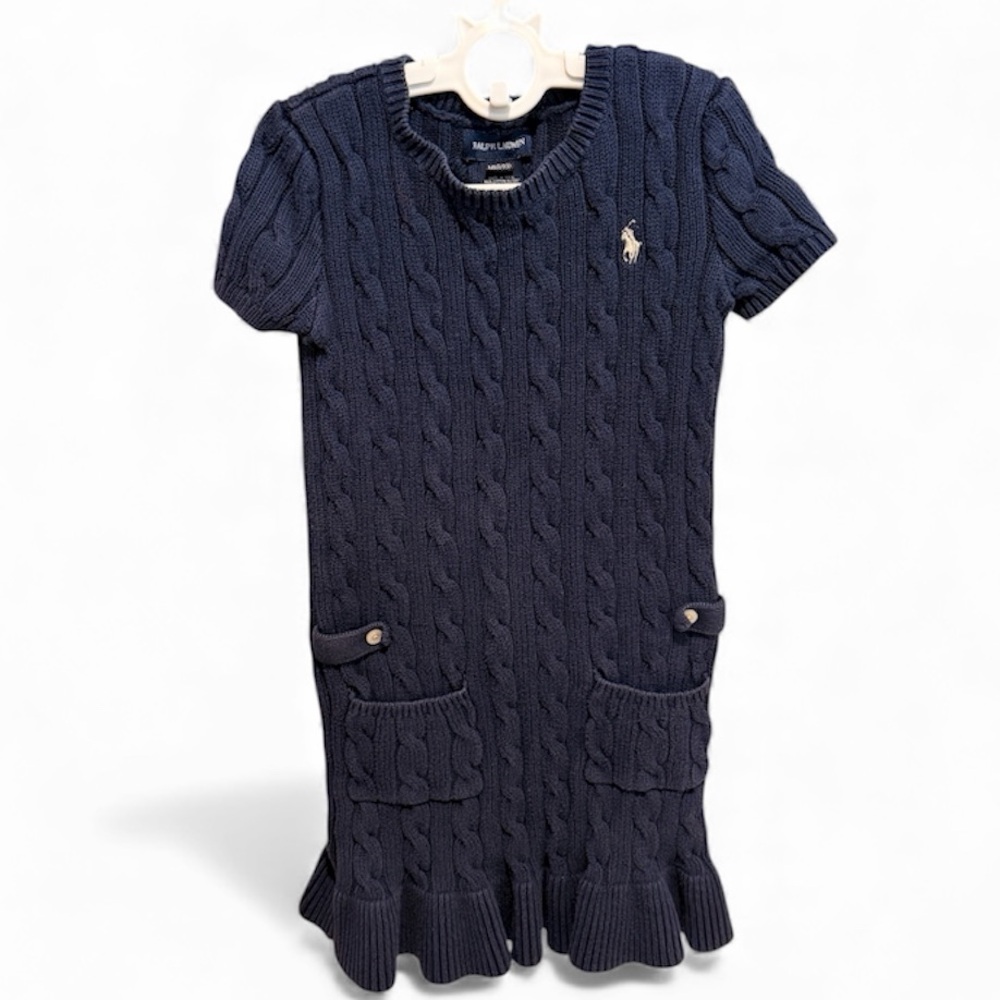 Ralph Lauren Navy Cable Knit Dress Size Medium 8/10